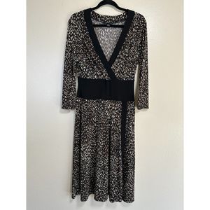 ABG Women's Midi Length Career Deep V Neck Fitted Dress Size 10